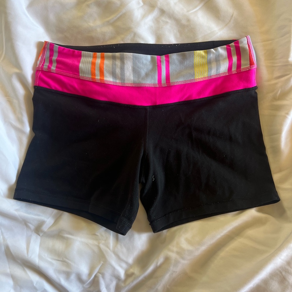 Lululemon biker shorts with Vibrant Stripes